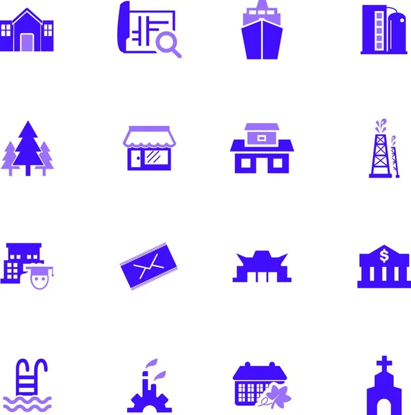 Haussymbole Gesetzt Einfacher Stil Von Home Vektor Symbolen Für Web — Stockvektor