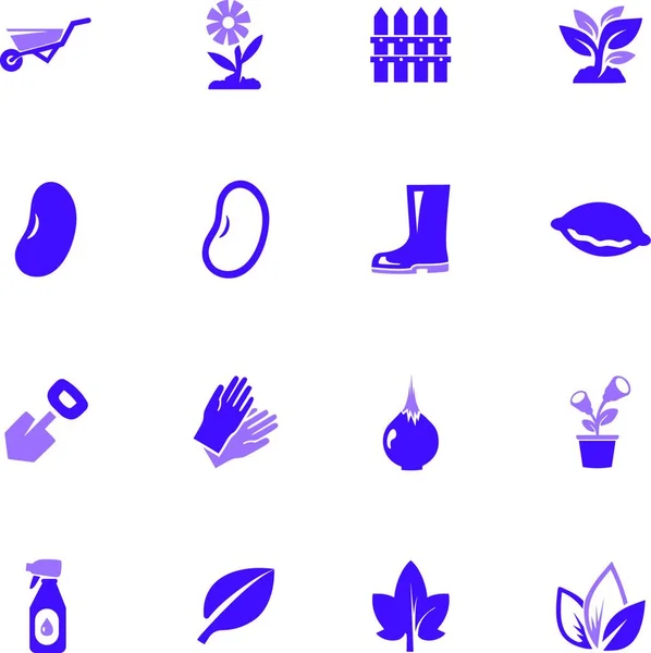 Набір Векторних Іконок Садівництва Природи Рослини Води Олії Інших Елементів — стоковий вектор