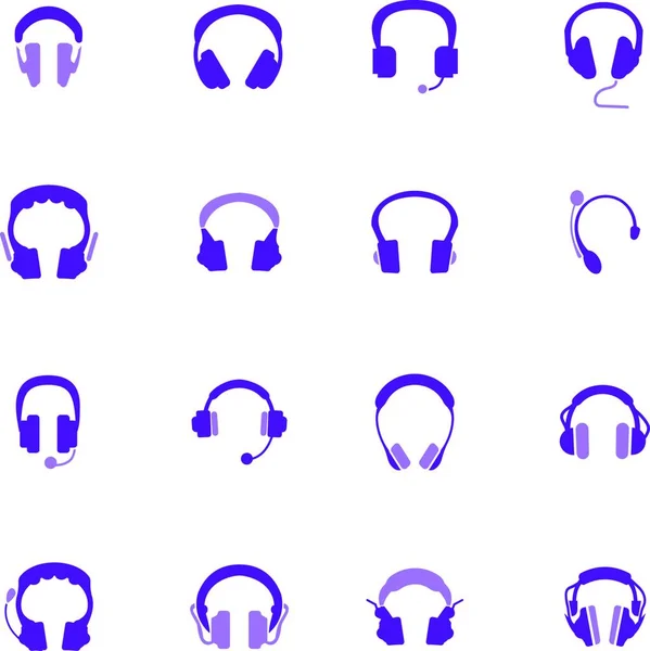 Kopfhörer Symbol Flache Darstellung Von Musik Headset Vektorsymbolen Für Das — Stockvektor
