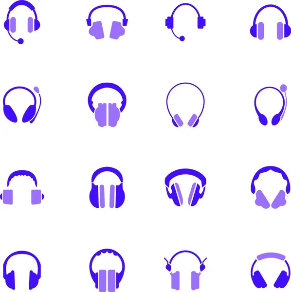 Kopfhörer Symbol Flache Darstellung Von Musik Headset Vektorsymbolen Für Das — Stockvektor
