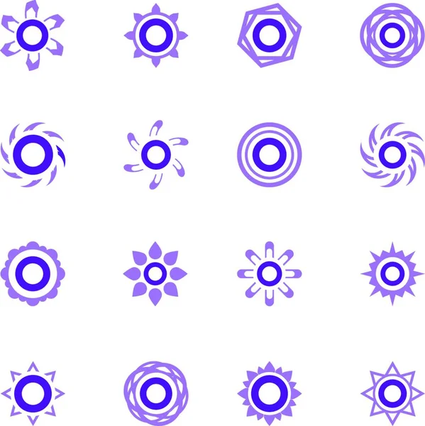抽象的な幾何学的な太陽とのシームレスなパターン — ストックベクタ