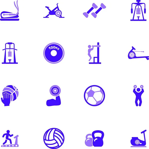 Iconos Fitness Deporte Para Web Interfaz Usuario — Vector de stock