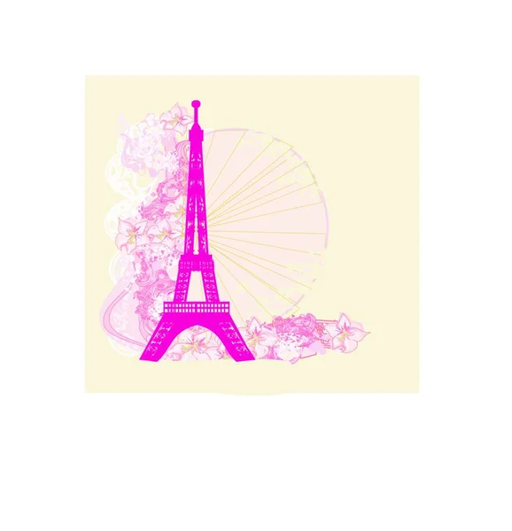 Torre Eiffel Con Dibujo Paris Ilustración Vectorial — Vector de stock