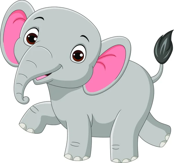 Elefante Bonito Bebê Isolado Fundo Branco — Vetor de Stock