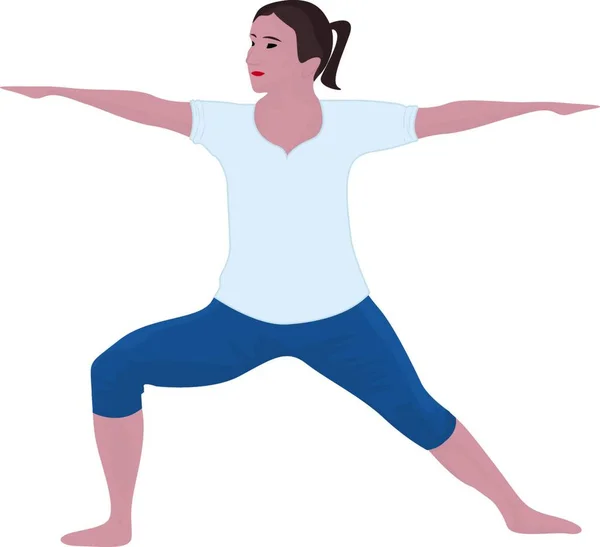 Una Chica Yoga Pose Vector Ilustración Sobre Fondo Blanco Aislado — Archivo Imágenes Vectoriales