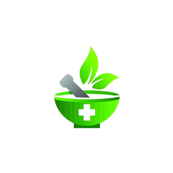 Icône Logo Mortier Pilon Illustration Vectorielle Conception Symbole Pharmacie Médicale — Image vectorielle