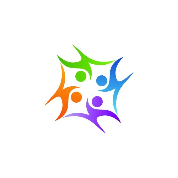 Eğitim Insanları Takım Çalışması Logo Simgesi Vektör Tasarımı Illüstrasyonu — Stok Vektör