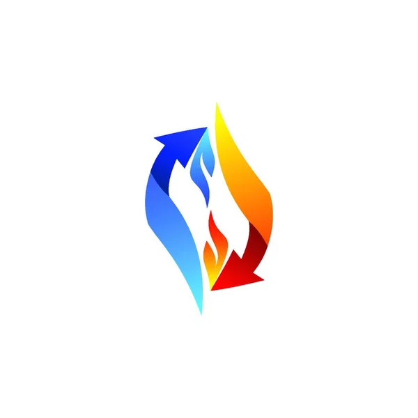 Pfeile Flamme Verbindung Logo Konzept Elemente Symbol Symbol Vektor Design — Stockvektor