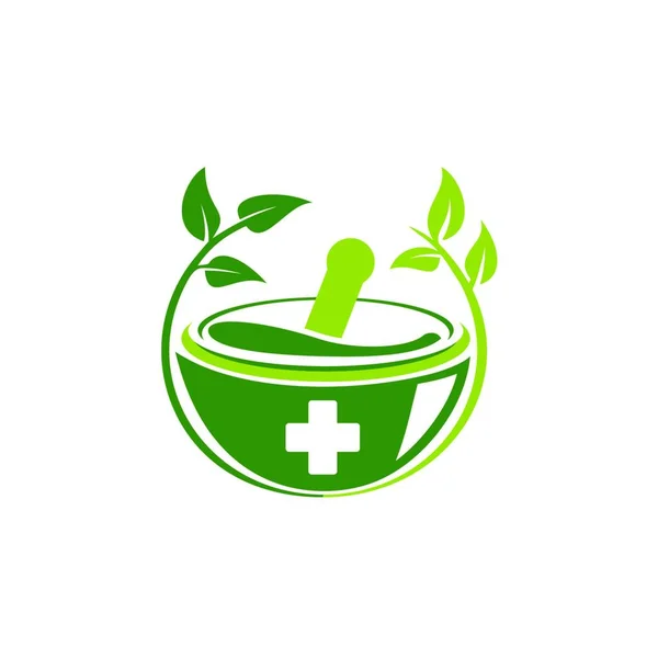 Havan Tokmak Logosu Sağlık Tıbbi Eczacılık Sembolü Vektör Tasarımı Illüstrasyonu — Stok Vektör