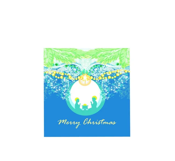 Birth Jesus Bethlehem Glass Bubble — Stock Vector