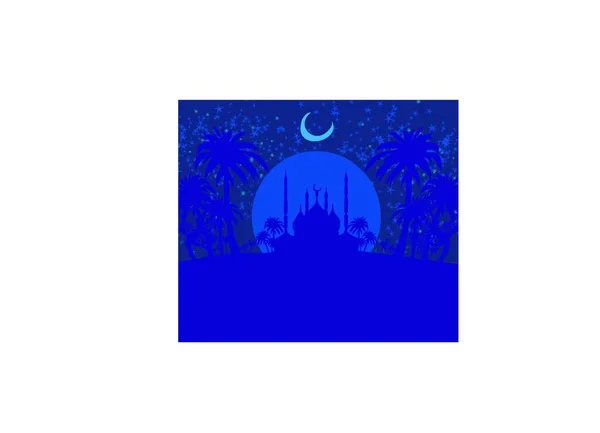 Ramadan Kareem Fundal Lună Stele — Vector de stoc
