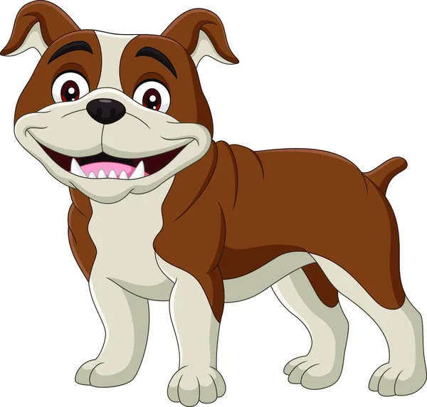 Cartoon Bulldog Geïsoleerd Witte Achtergrond — Stockvector