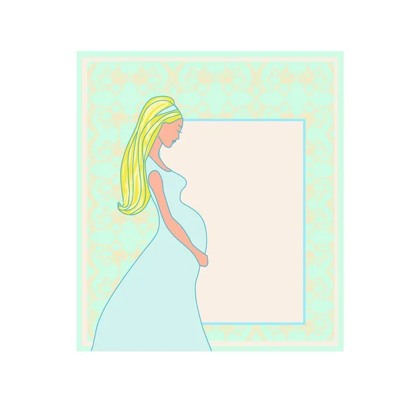 Pregnant Woman Long Hair Dress Vector Illustration — Stock Vector