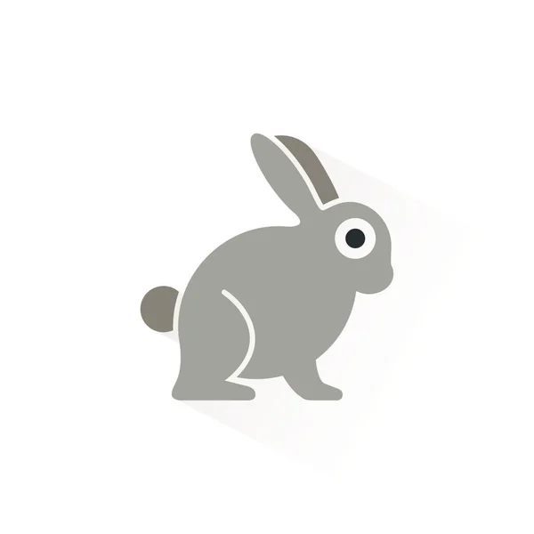 Conejo Icono Color Aislado Glifo Animal Vector Ilustración — Vector de stock