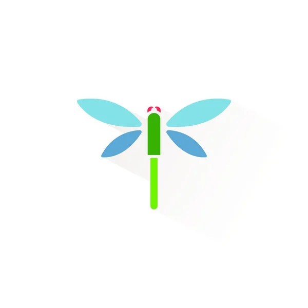 Dragonfly Isolated Color Icon Animal Glyph Vector Illustration — Stock Vector