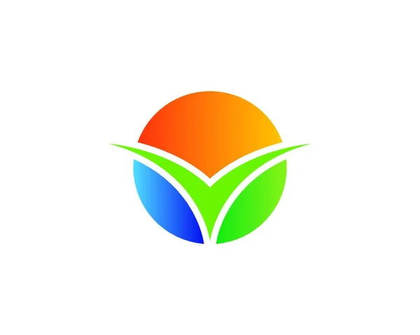 Plantilla Logo Hoja Verde Vector Icono — Archivo Imágenes Vectoriales
