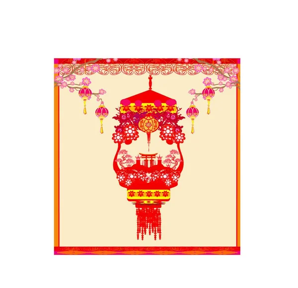中秋节中国新年贺卡 — 图库矢量图片