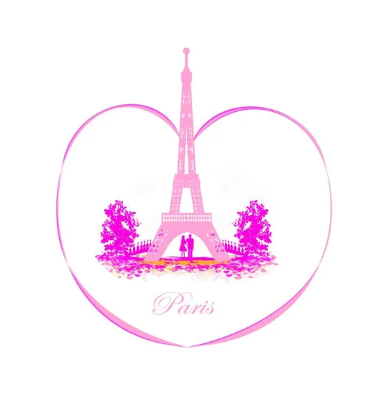 Torre Eiffel Con Parigi Francia Illustrazione Vettoriale — Vettoriale Stock
