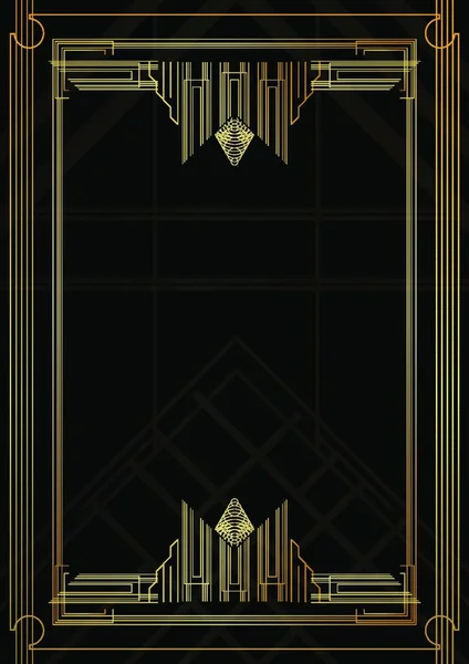Luxus Geometrischen Hintergrund Vector Illustrierte Vintage Hochzeitseinladung Grußkarte Art Deco — Stockvektor