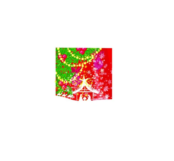 ベツレヘムでのイエスの誕生 装飾クリスマスカード — ストックベクタ