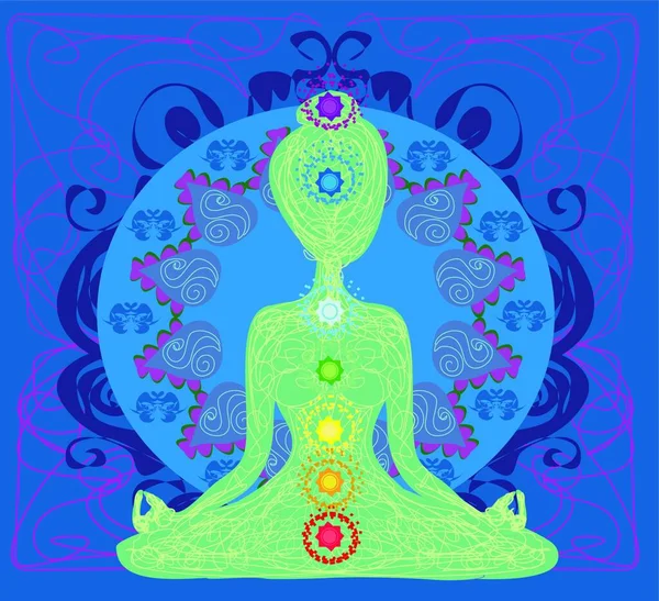 Concetto Meditazione Yoga Illustrazione Vettoriale — Vettoriale Stock