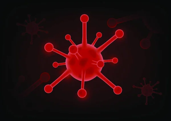 Coronavirus Covid 2019 Rode Futuristische Achtergrond Stock Vector — Stockvector