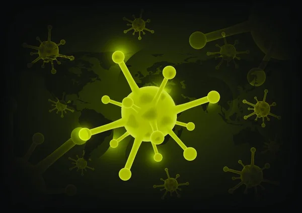 ウイルス細胞3Dイラスト — ストックベクタ