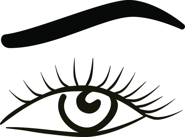 Schönes Weibliches Auge Mit Langen Wimpern — Stockvektor