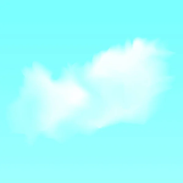 Ilustración Vectorial Nubes Blancas Realistas Sobre Fondo Azul — Archivo Imágenes Vectoriales