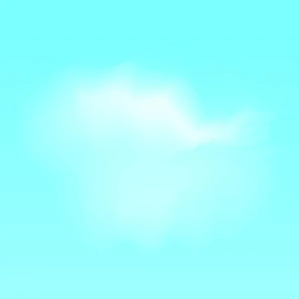 青い背景に白い現実的な雲のベクトル図 — ストックベクタ