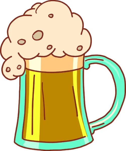 Mousse Bière Dans Une Tasse — Image vectorielle