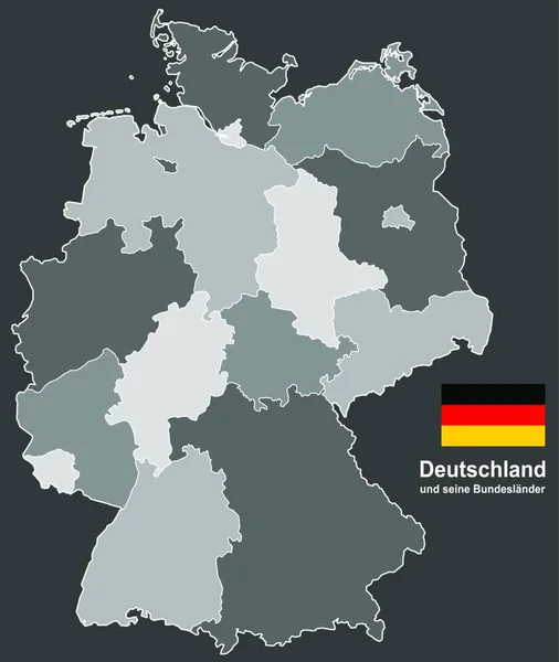 Западноевропейская Страна Германия Федеральные Штаты — стоковый вектор