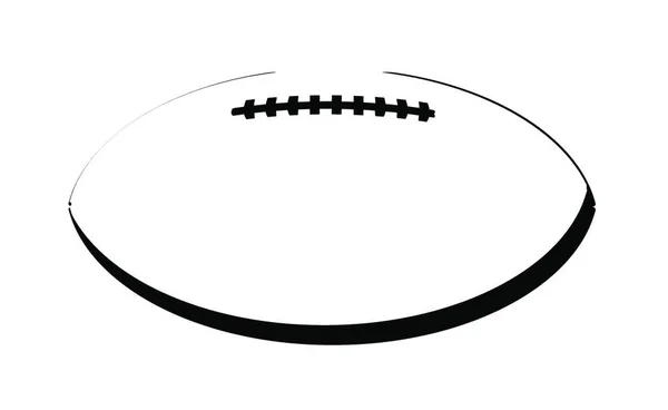 Atypische Rugby Bal Ovaal Zwarte Lijn Tekening — Stockvector