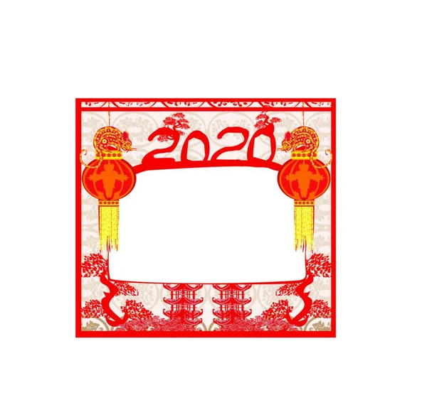 Ευτυχισμένο Κινεζικό Νέο Έτος 2020 Έτος Του Αρουραίου — Διανυσματικό Αρχείο