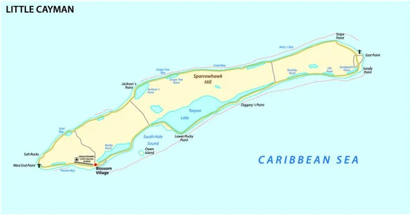 ケイマン諸島 イギリス の小さなケイマン島の地図 — ストックベクタ