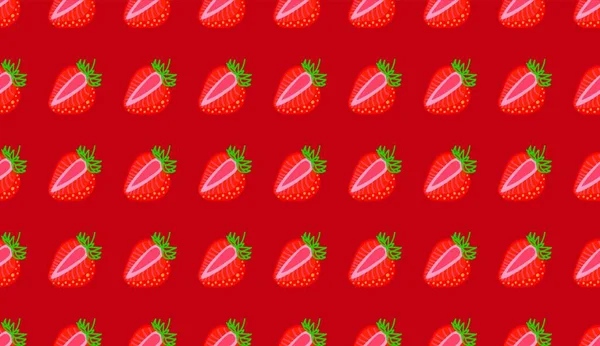 Padrão Sem Costura Fundo Virtual Strawberrys Para Zoom Baga Morango — Vetor de Stock