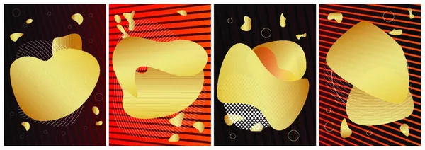 기하학적 현대의 포스터 템플릿 창조적 플라이 리퀴드 셰이프 Flowing Liquid — 스톡 벡터