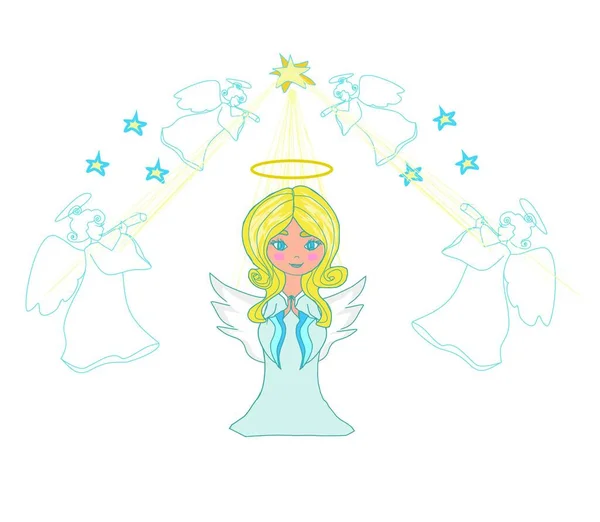 Magic Angel Stars Star Vector Illustration Graphic Design — Stock Vector