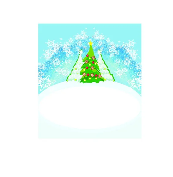 Χριστουγεννιάτικη Κάρτα Χιόνι Και Νιφάδες Χιονιού — Διανυσματικό Αρχείο