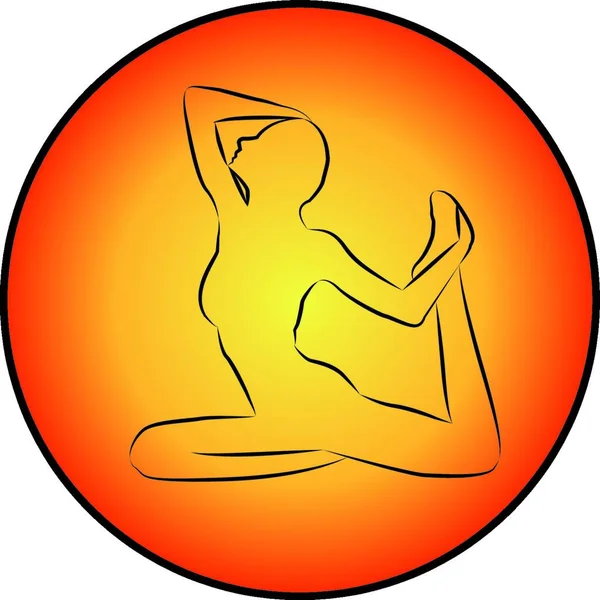 Una Chica Yoga Pose Vector Icono Sobre Fondo Blanco Aislado — Archivo Imágenes Vectoriales