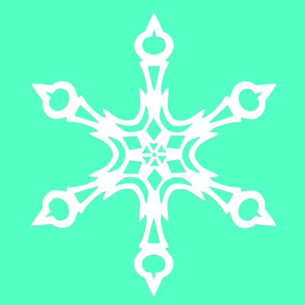Weihnachtspapier Schneeflocke Auf Blauem Hintergrund Vektorillustration — Stockvektor