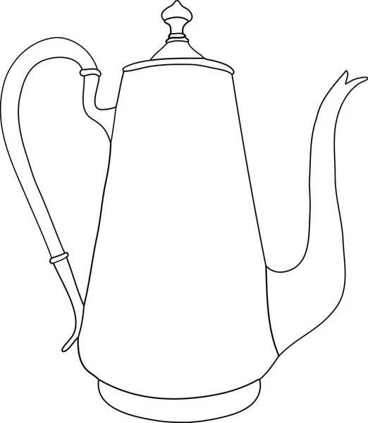 Käsin Piirretty Kahvipannu Valkoisella Pohjalla Vektoriesimerkki — vektorikuva