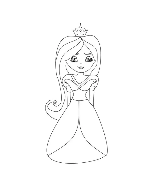 Roztomilá Malá Princezna Korunou Vektorové Ilustrace — Stockový vektor