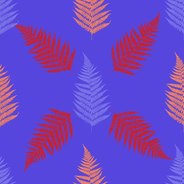 Tropische Blätter Nahtloses Muster Vektorillustration — Stockvektor