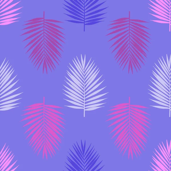 Ultra Violet Tropical Palm Leaves Seamless Pattern Vector Illustration — Stock Vector