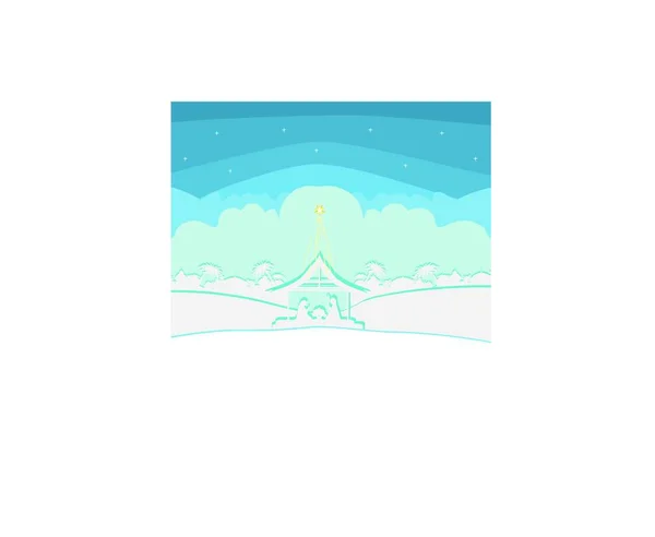 山のある美しい風景のベクトル図 — ストックベクタ
