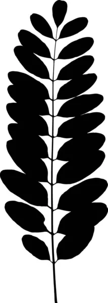 Schwarze Baumblatt Silhouette Vektorillustration — Stockvektor