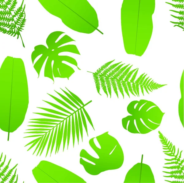 Modèle Sans Couture Tropicla Avec Paume Fougère Illustration Vectorielle — Image vectorielle
