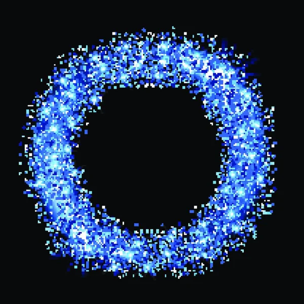 Синій Блиск Блискучого Кола Рамка Зірками Векторні Ілюстрації — стоковий вектор