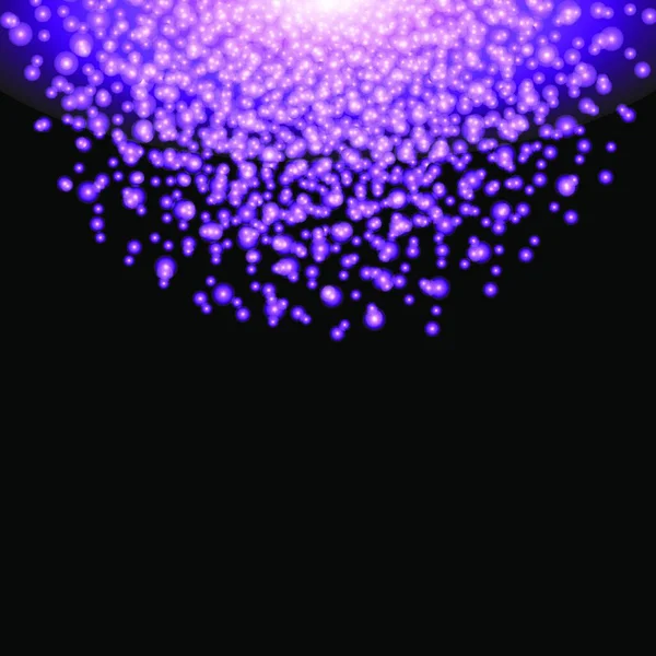 Падающие Светящиеся Фиолетовые Частицы Черном Фоне Праздник Ночной Клуб Праздничная — стоковый вектор